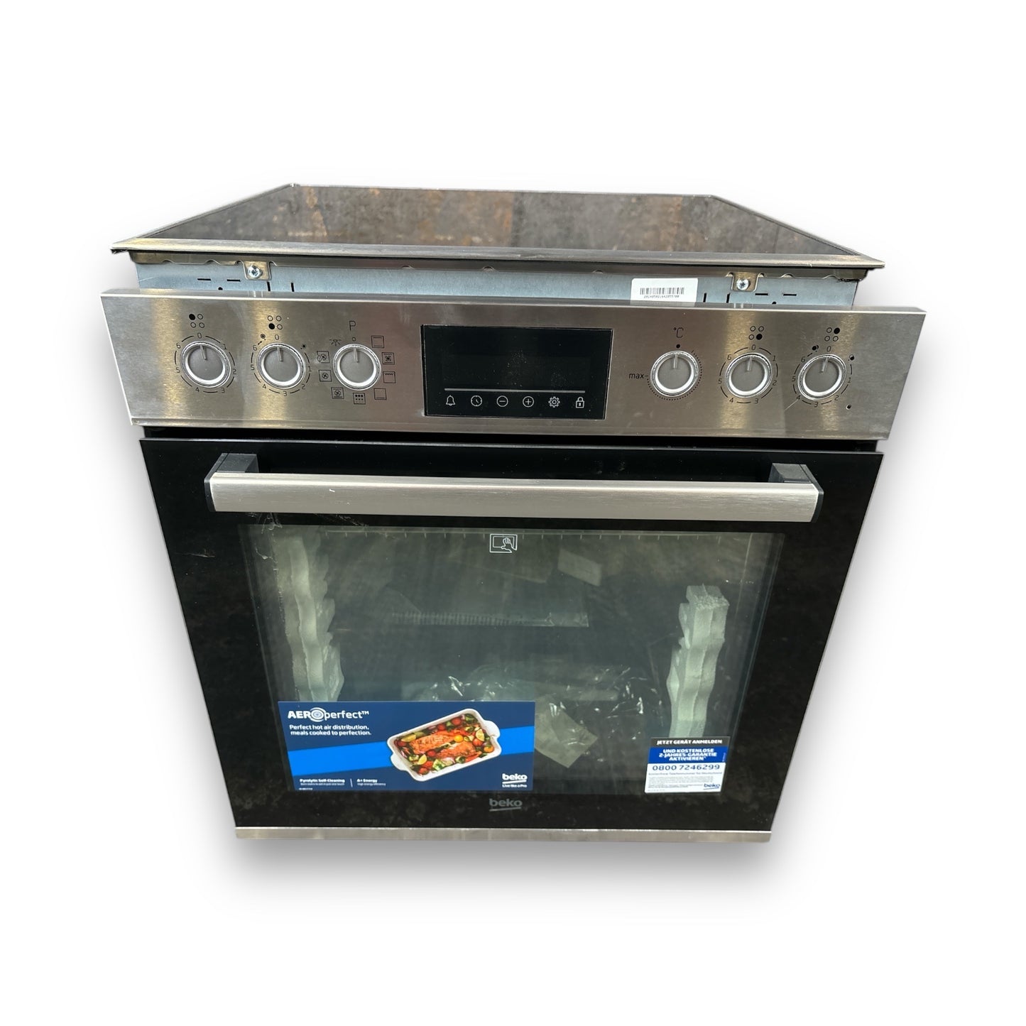 Beko BBUM12320XMPE Pyrolyse Einbau-Herdset Glaskeramikkochfeld A+ 72l