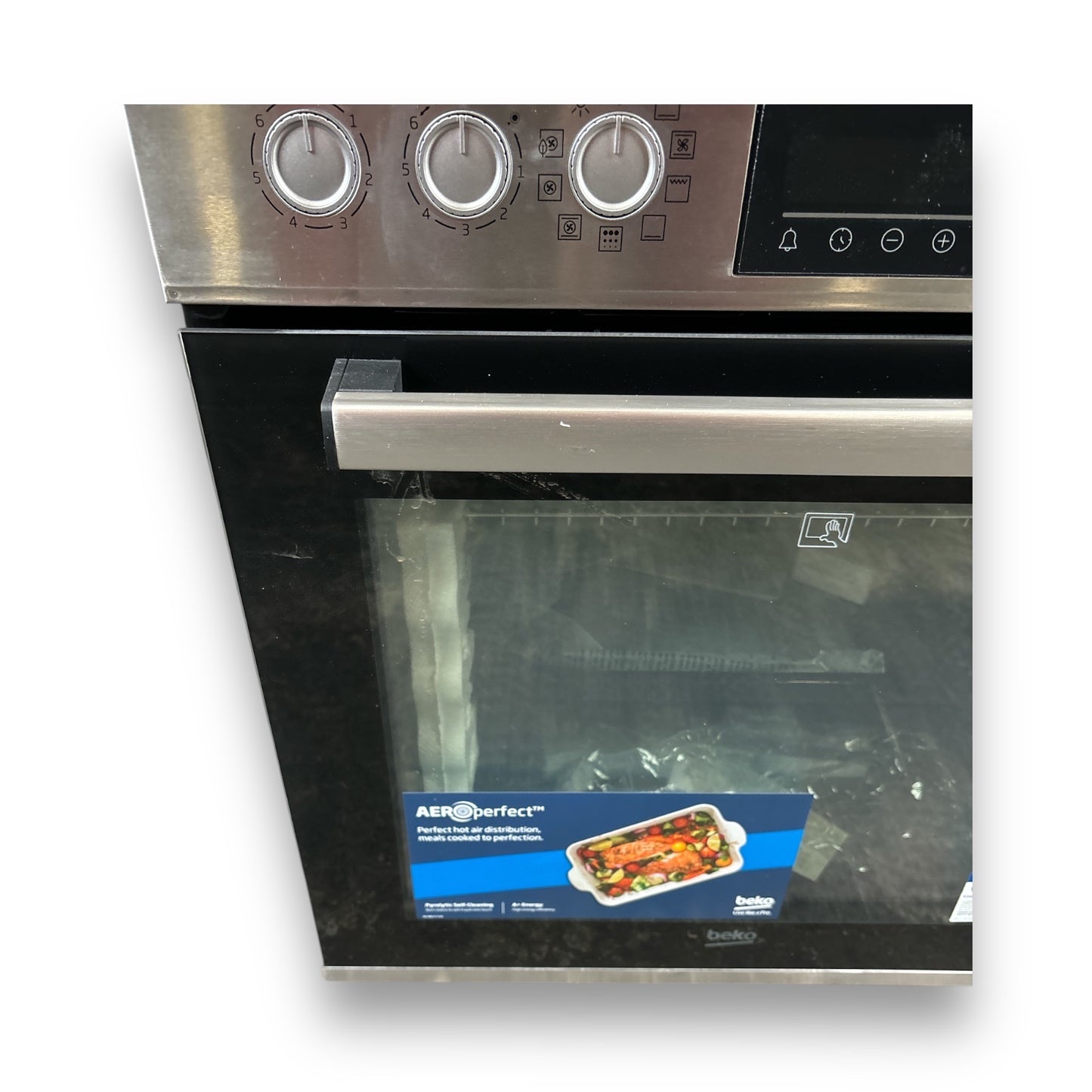 Beko BBUM12320XMPE Pyrolyse Einbau-Herdset Glaskeramikkochfeld A+ 72l