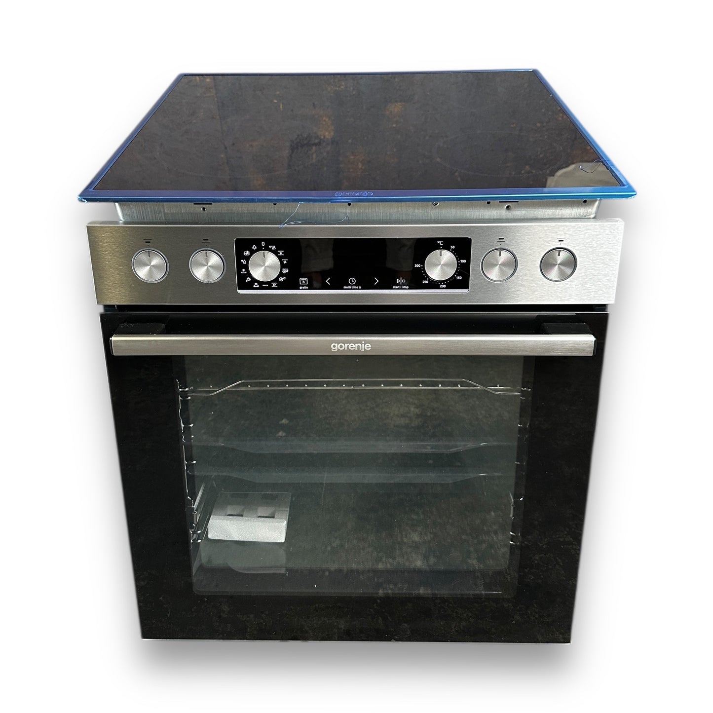 Gorenje STEEL SET 4 (BCS6737E06X+ECD634X) Einbauherdset Glaskeramik-Kochfeld, A, 77 l