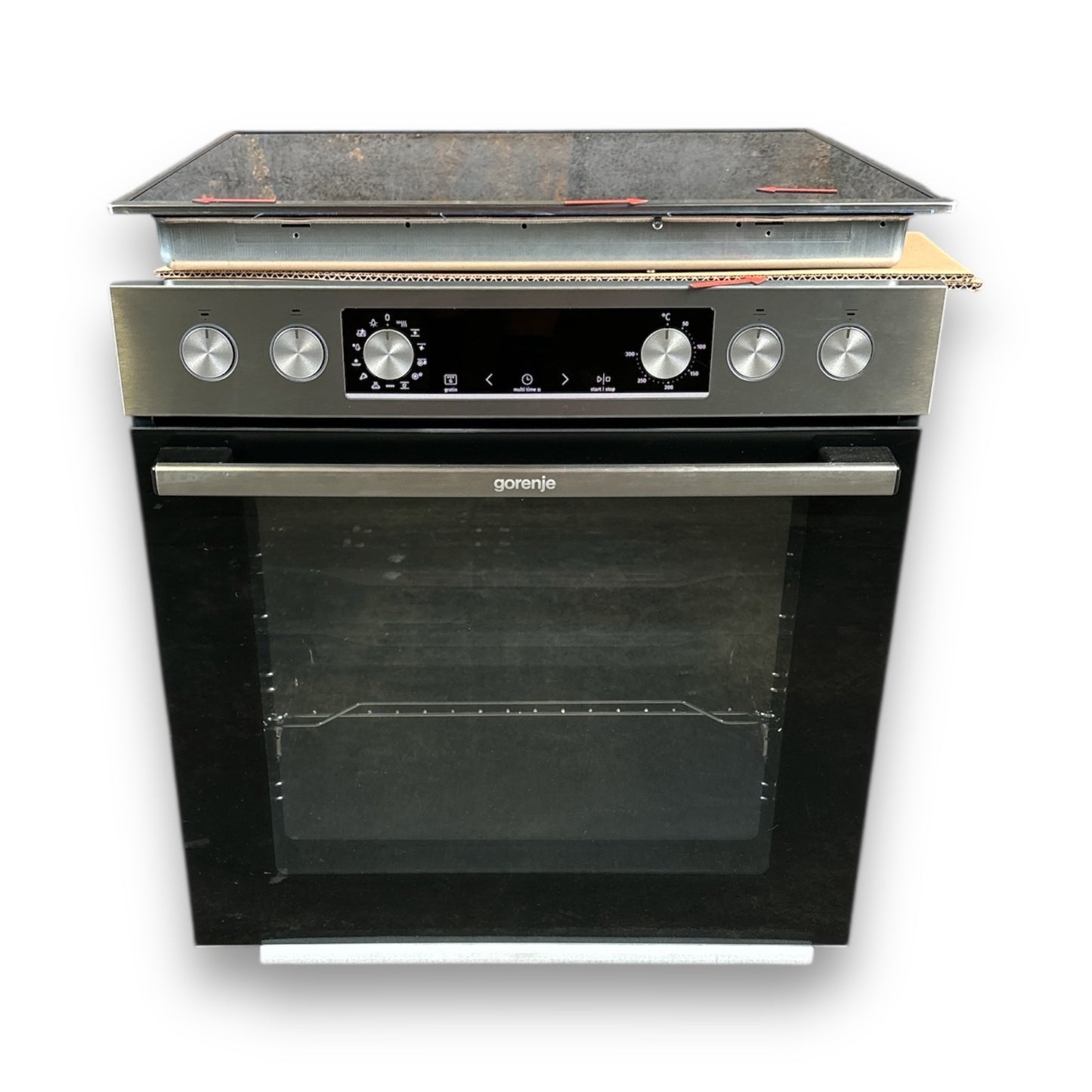 Gorenje STEEL SET 4 (BCS6737E06X+ECD634X) Einbauherdset Glaskeramik-Kochfeld, A, 77 l