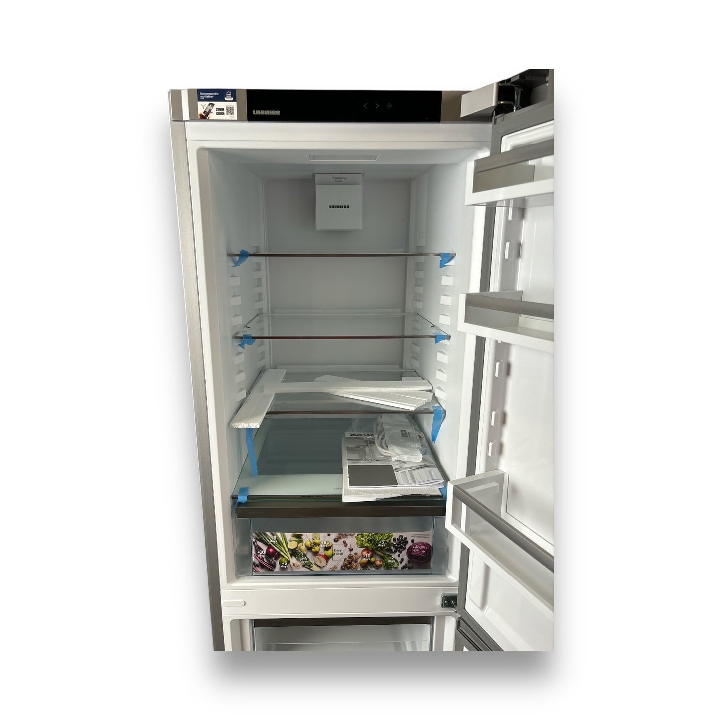 Liebherr KGNet 1860C Pure Kühlgefrierkombination 185,5 cm hoch, Edelstahltüren, Gehäuse silber
