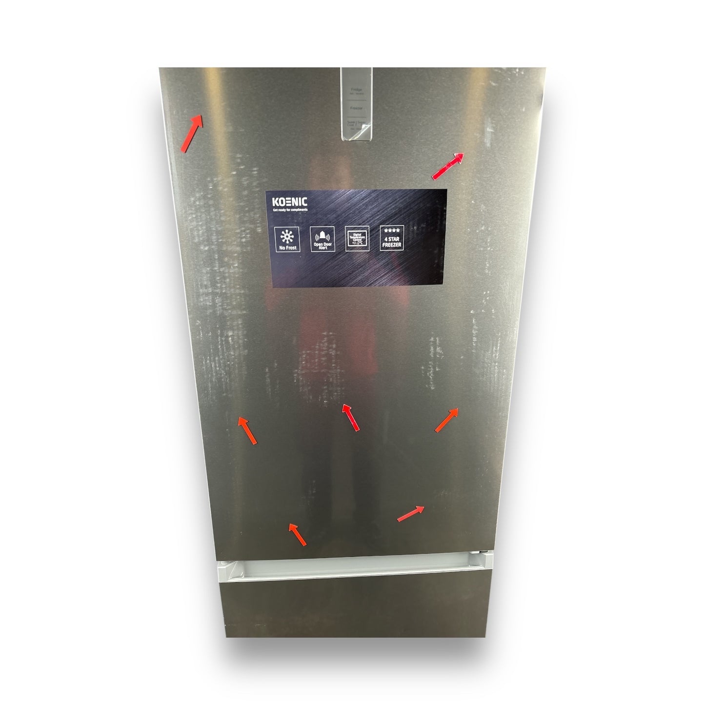 Koenic KFK 611 B NF IN Kühlgefrierkombination B, 378 l, 201 cm hoch, Inox