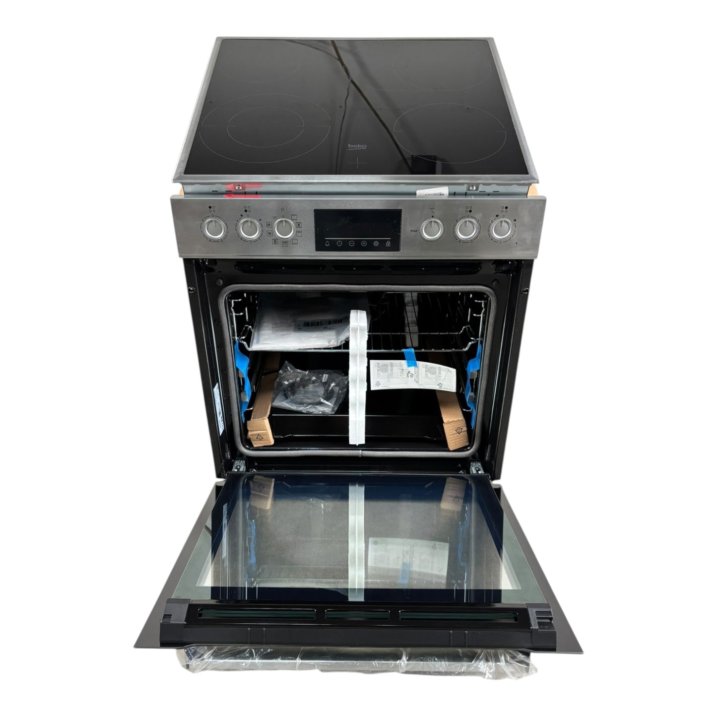 Beko BBUM12320XMPE Pyrolyse Einbau-Herdset Glaskeramikkochfeld A+ 72l