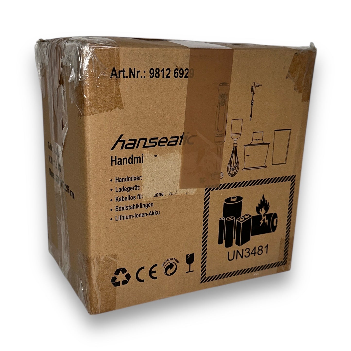 Hanseatic Akku-Stabmixer 98126929 versch. Aufsätze Edelstahl inkl. 2 Mixbecher