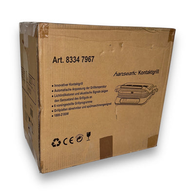 Hanseatic GC5005l-GS Kontaktgrill Silber 2100W 7 Grillprogramme