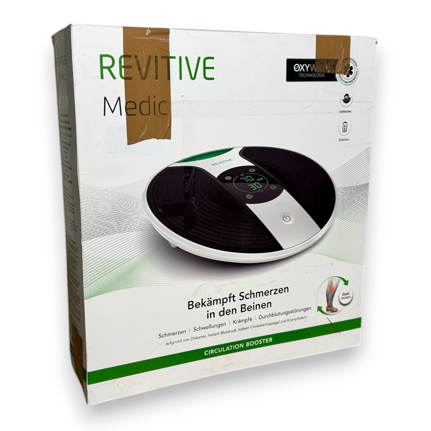 Revitive EMS-Fußmassage-Gerät Medic Durchblutungs-Stimulator Lindert Beschwerden, Schmerzen, Schwellungen, Krämpfe