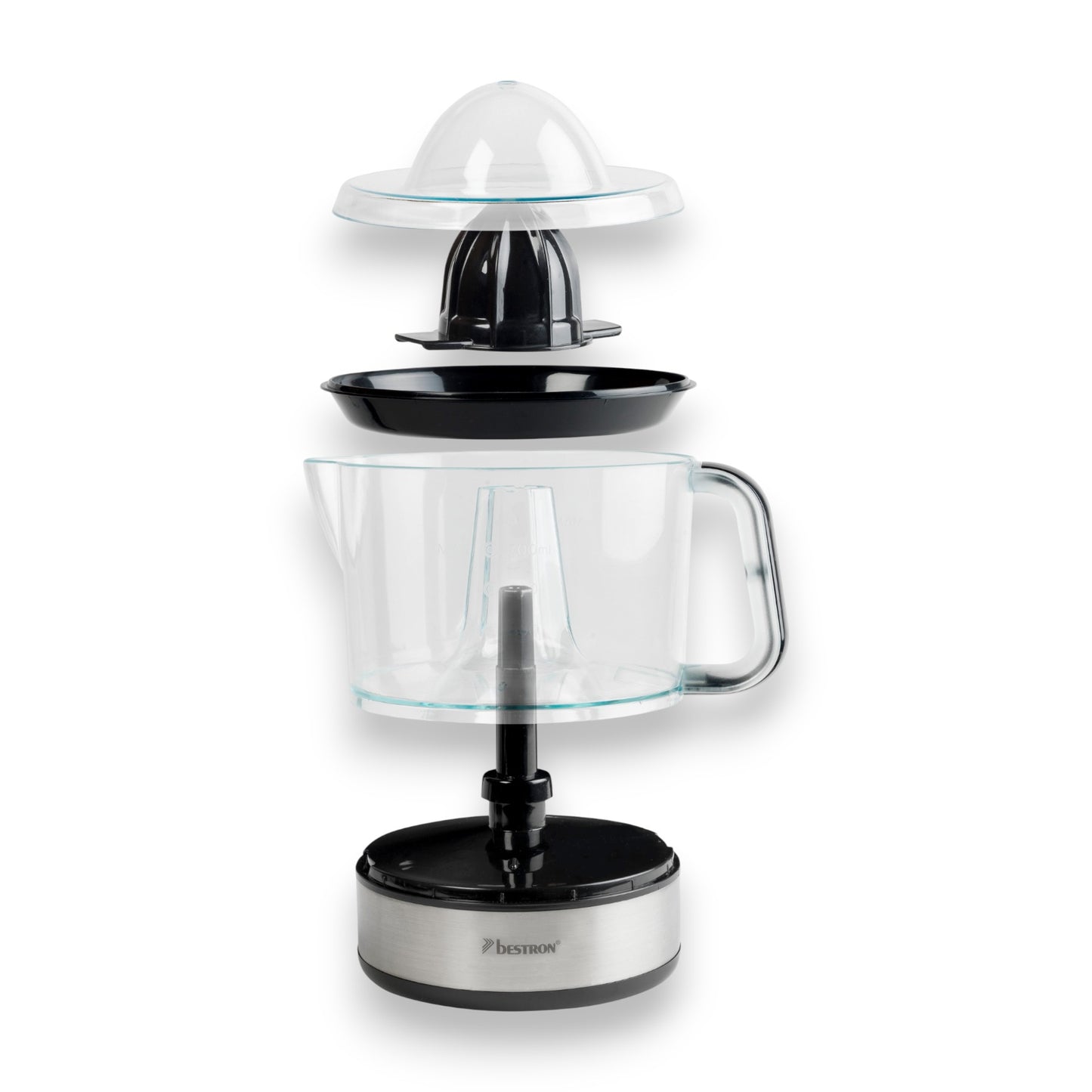 Bestron Zitruspresse elektrisch ACJ350 40 W 700 ml mit 2 Presskegeln & Frischhaltedeckel