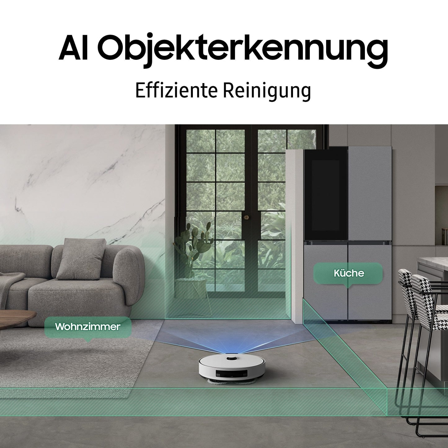 Samsung VR7MD97A14G/WD Saugroboter mit Wischfunktion BESPOKE Jet Bot Combo AI Steam, KI-Objekterkennung