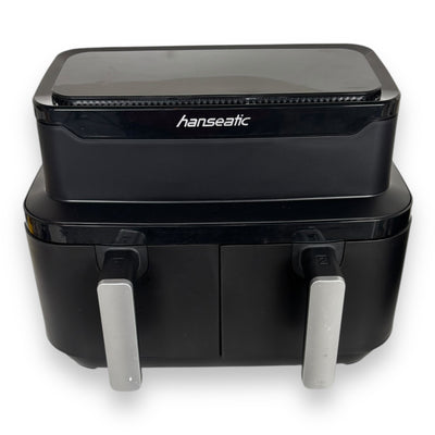 Hanseatic Heißluftfritteuse HAF212600D XXL-Volumen 9L mit Dörrfunktion 2 Einschüben Touchdisplay