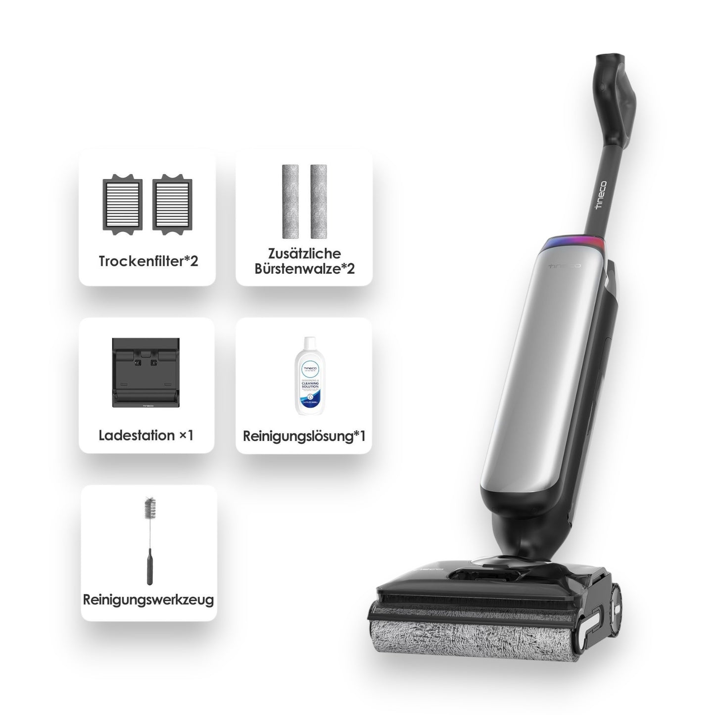 Tineco Floor One S9 Artist Premium Nass-Trocken-Sauger 180° Grad Neigungswinkel, Selbstantrieb