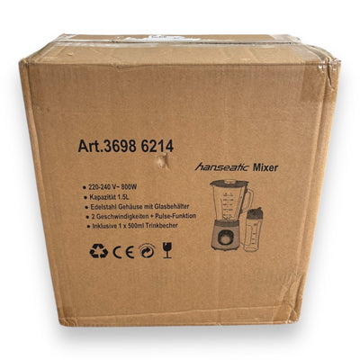 Hanseatic Standmixer HBL800-15SD 1,5 L Mixbecher, Abschaltautomatik, Pulse-Funktion