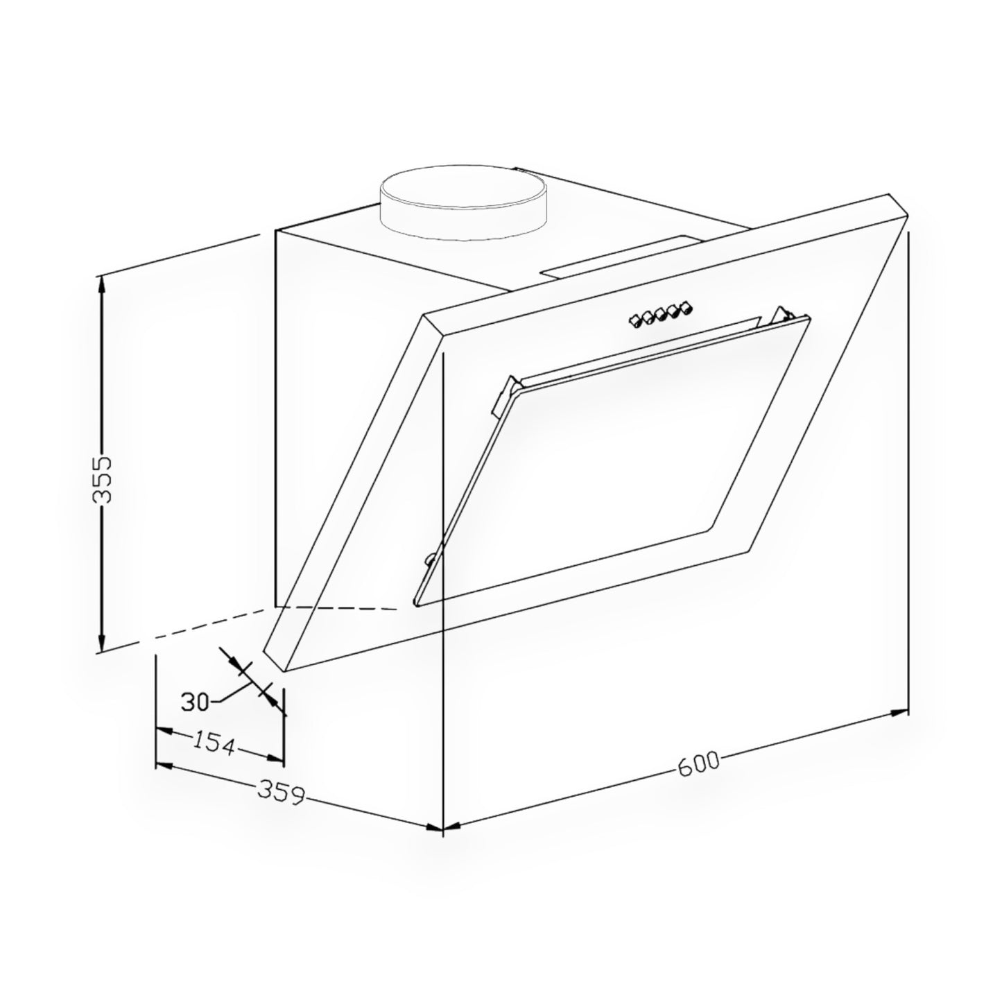Hanseatic Dunstabzugshaube Kopffreihaube Silber 60cm SY-103B3-P1-C120-L52-600