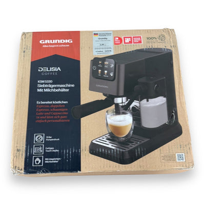 Grundig KSM 6430 Siebträgermaschine mit integriertem Milchbehälter geeignet für Kaffeepads und Kapseln