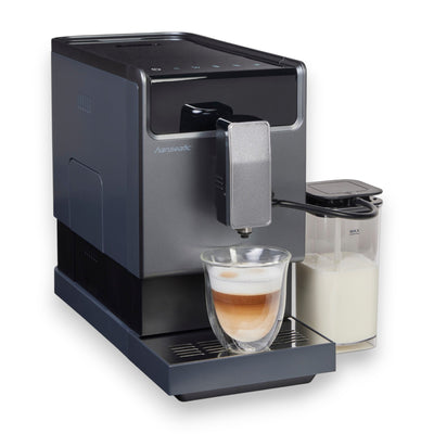 Hanseatic HACM121470ST Kaffeevollautomat magnetisch, abnehmbare Tassenabstellfläche, zwei separate Milchtanks