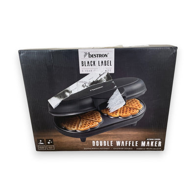 Bestron Doppel-Waffeleisen Herzwaffeleisen Mattschwarz