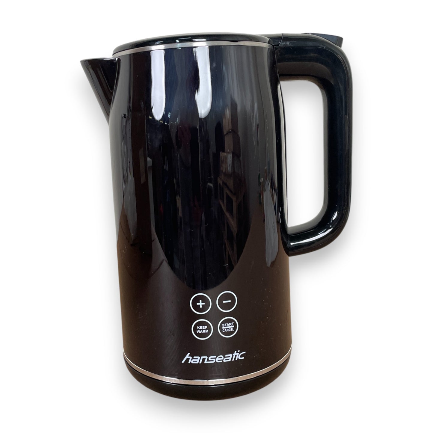 Hanseatic Wasserkocher HWK172200DBD mit Temperaturvorwahl Warmhaltefunktion, extra großes Display