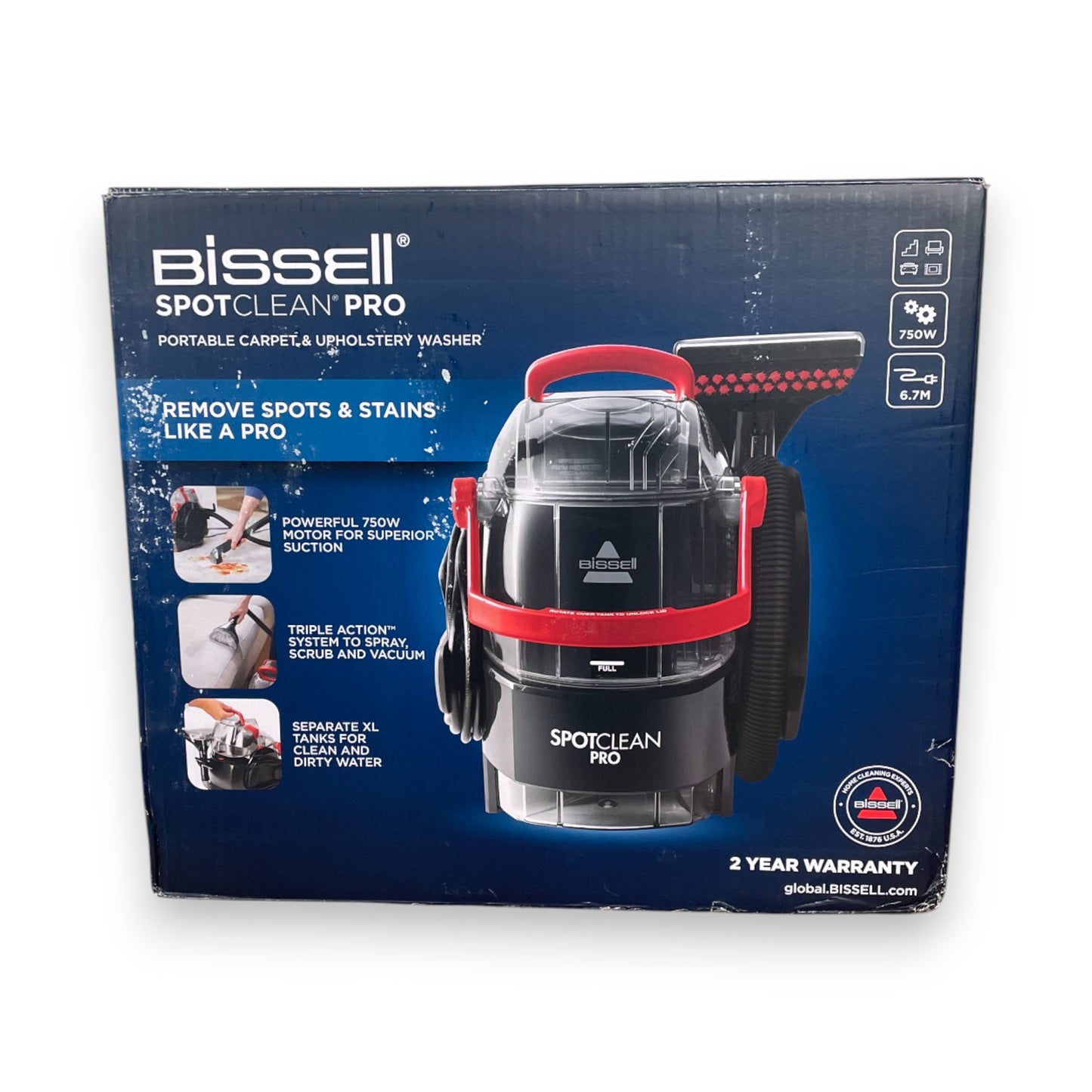 Bissell Wasch-Sauger 1558N beutellos 750 W Teppich, Polster,Treppe, Autositz