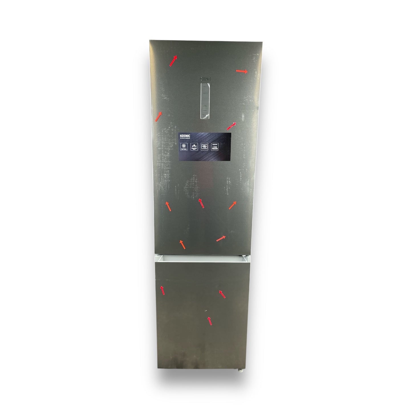 Koenic KFK 611 B NF IN Kühlgefrierkombination B, 378 l, 201 cm hoch, Inox