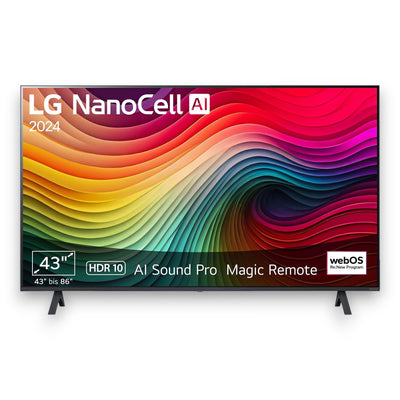 LG 43NANO81T6A NanoCell Fernseher 43 Zoll, UHD 4K, SMART TV, webOS 24