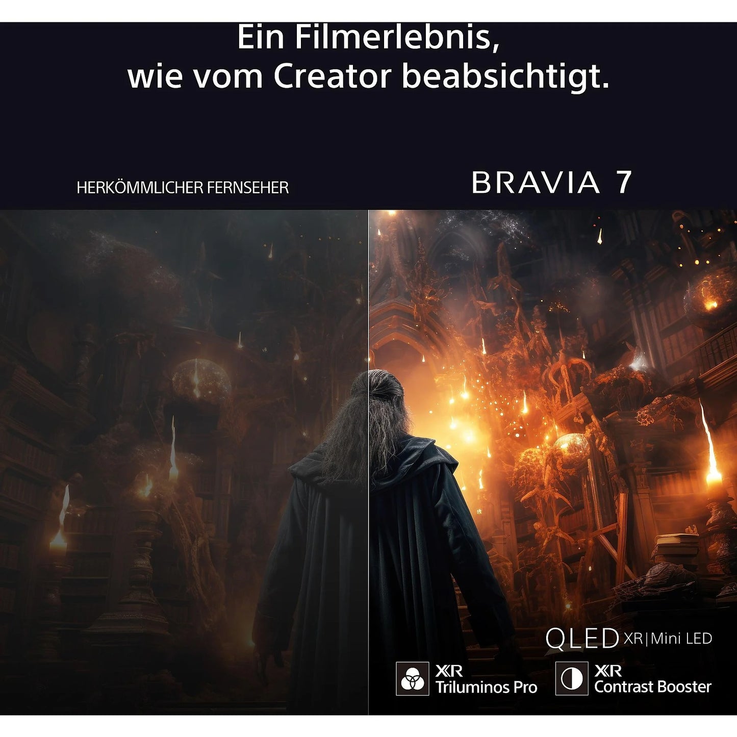 Sony BRAVIA 7 K75XR70 QLED TV Flat, 75 Zoll / 189 cm, QLED 4K, SMART TV, Google TV
