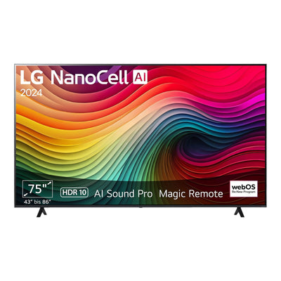 LG 75NANO81T6A NanoCell TV Flat, 75 Zoll / 190 cm, UHD 4K, SMART TV, webOS 24 mit LG ThinQ