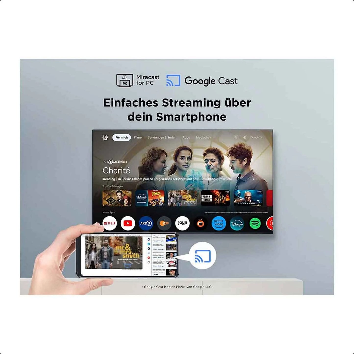 TCL 75P7K QLED UHD 4K Google Fernseher 75 Zoll / 191 cm SMART TV