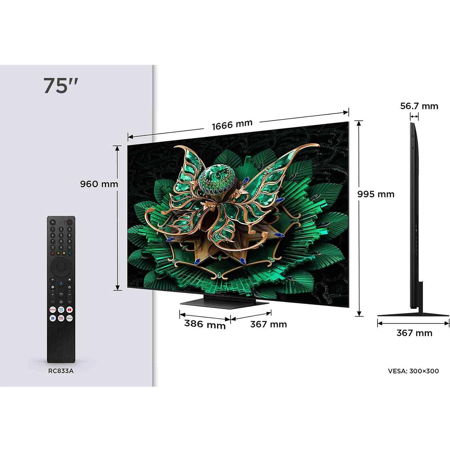 TCL 75C7K QD-Mini-LED Google Fernseher 75 Zoll HDR 4K SMART TV