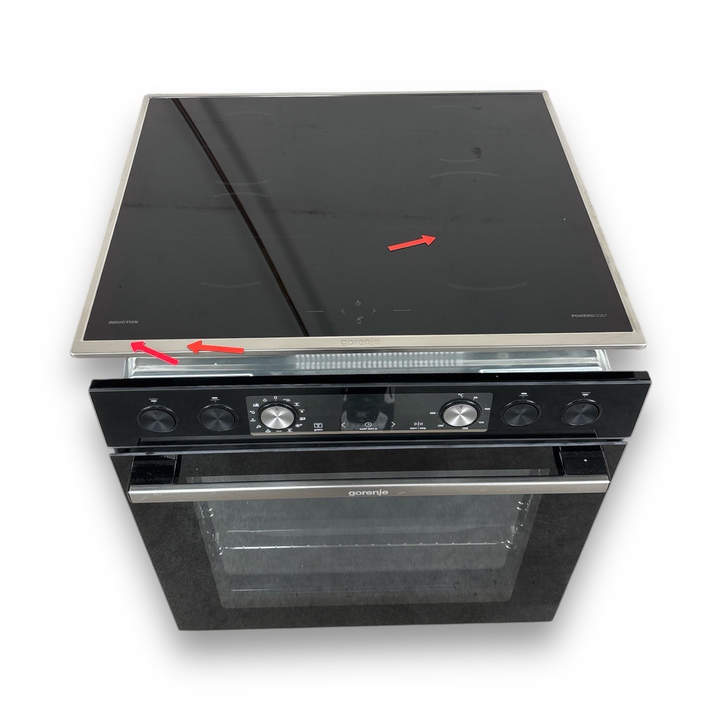 Gorenje BLACK SET 5 INDUCTION Einbauherdset Induktionskochfeld, A, 77 l (BCIX6737E05BG+GI6400BXDE)