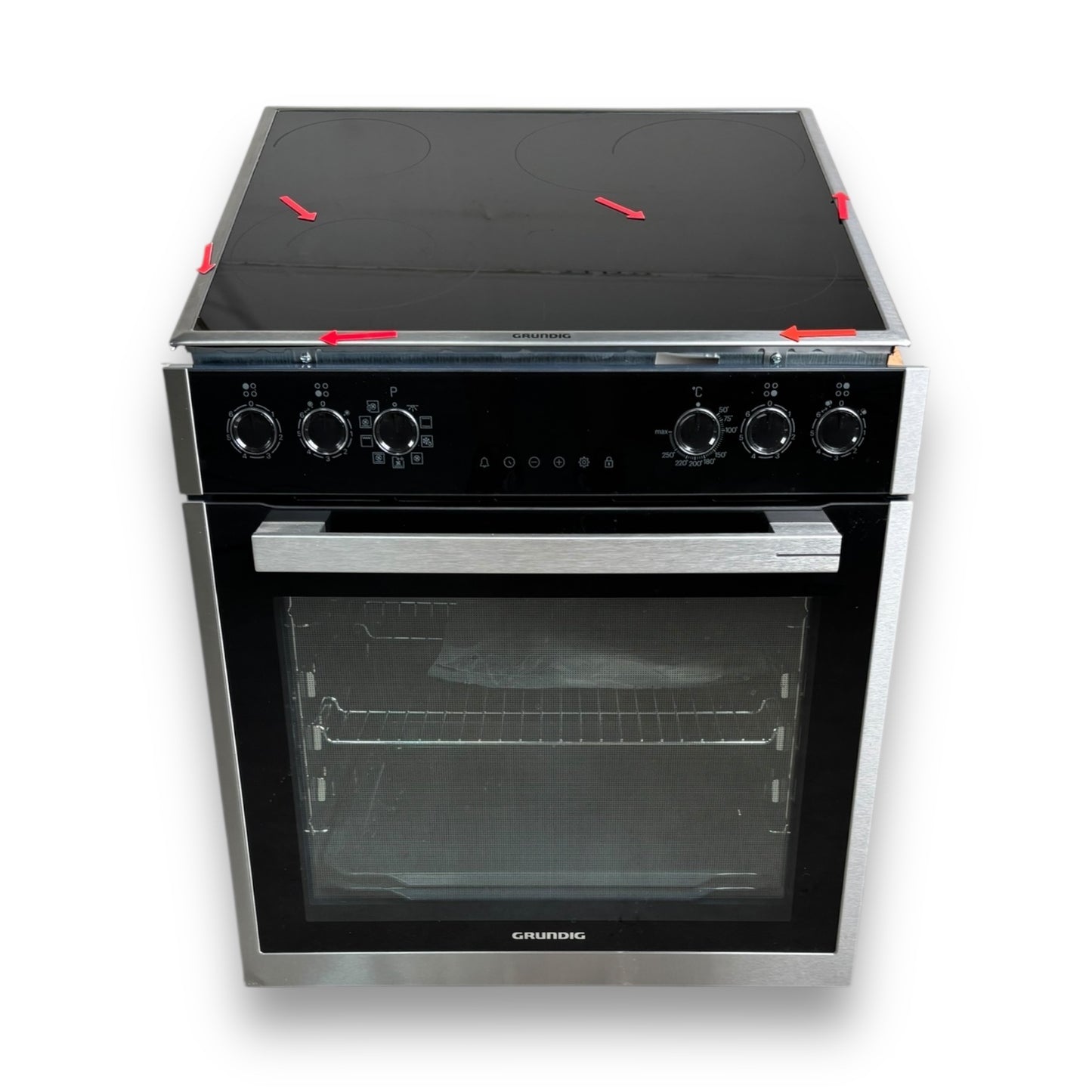 Grundig GEHM19310B Einbau-Herdset Glaskeramik-Kochfeld