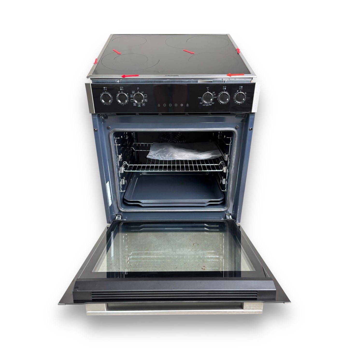 Grundig GEHM19310B Einbau-Herdset Glaskeramik-Kochfeld