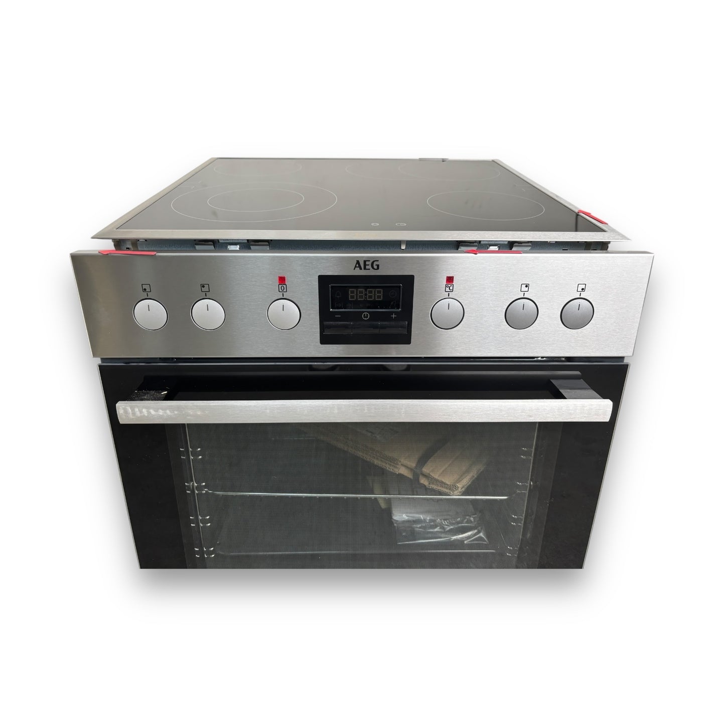 AEG KOMBI3025 Serie 6000 mit SurroundCook Ringheißluftsystem, Einbauherdset Glaskeramikkochfeld, A, 72 l