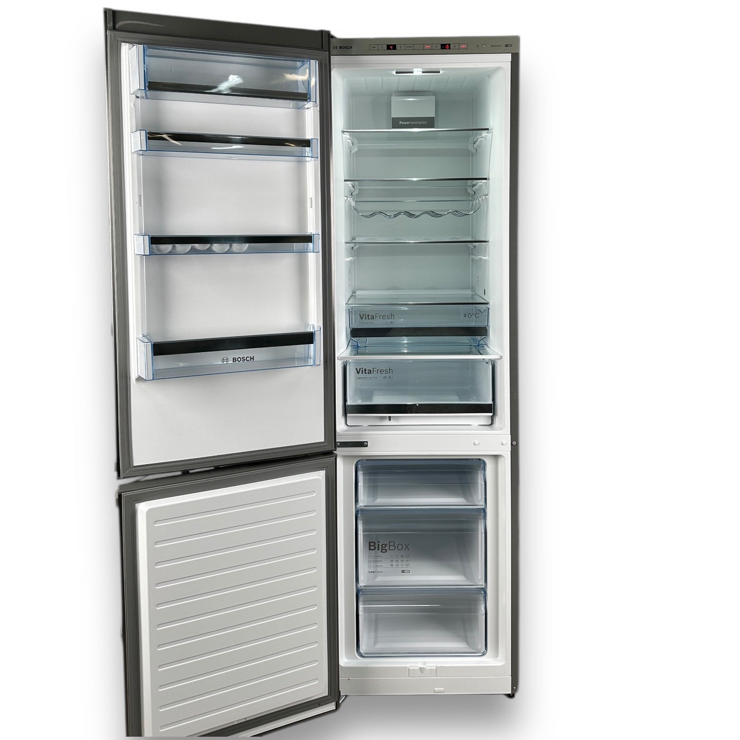 Bosch KGE398IBP Serie 6 Kühlgefrierkombination 201 cm hoch, Gebürsteter Stahl mit Anti Fingerprint