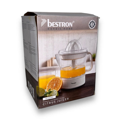 Bestron ACJ350BW elektrische 40 W Zitrus & Orangenpresse weiß