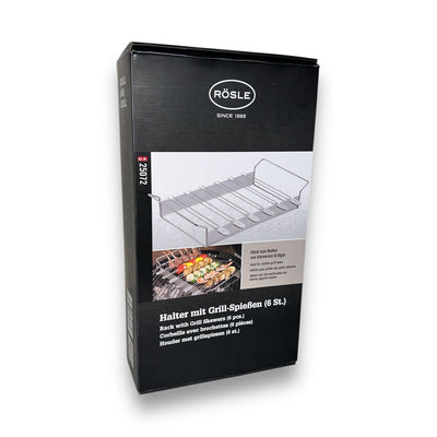 Rösle Grillspieß 25072 (6-St) Halter mit Grillspießen für z.B. Schaschlik Edelstahl