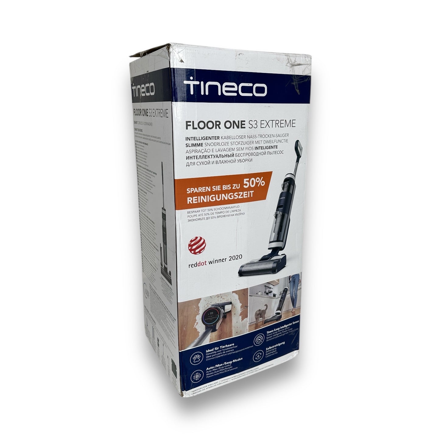Tineco FLOOR ONE S 3 EXTREME BLAU Nass- und Trockensauger, Netz-/Batteriebetrieb, 220 Watt