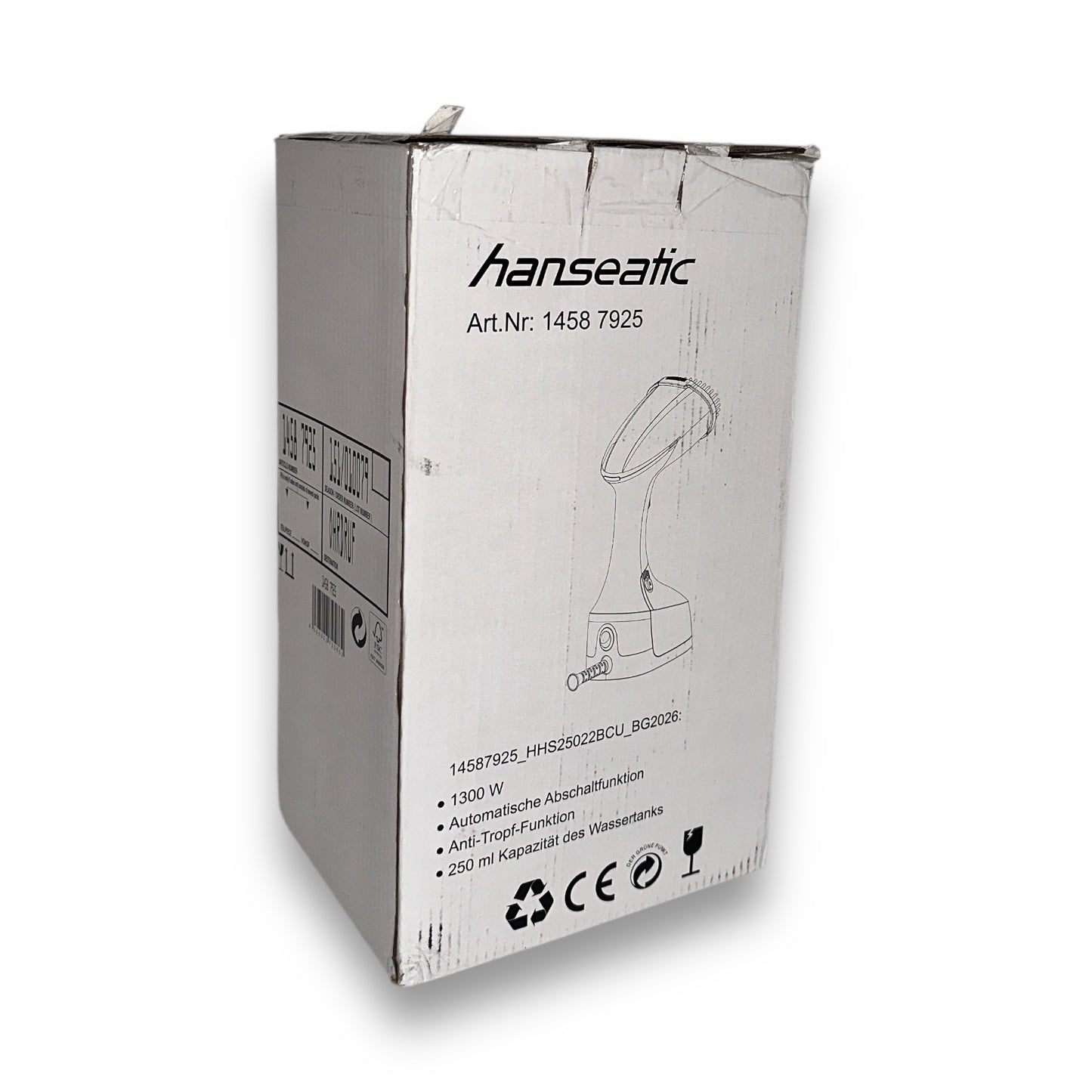 Hanseatic HHS25022BCU Dampfglätter 1300 W Anti-Tropf-System Schwarz