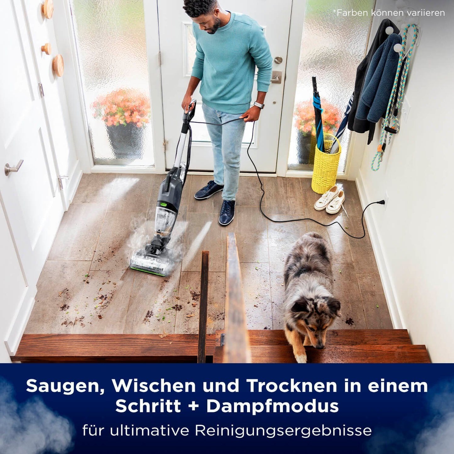 Bissell 3527N Nass-Trocken-Sauger CrossWave® Hydrosteam PET Select, Dampffunktion 1100 W, beutellos