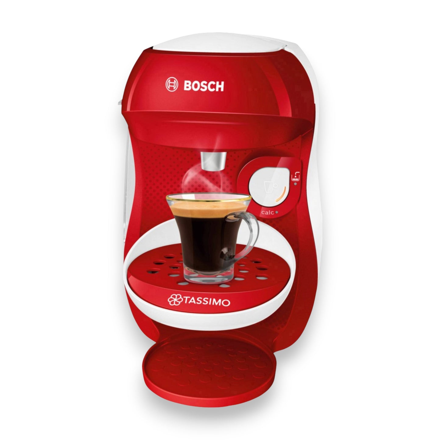 Tassimo Kapselmaschine Happy TAS1006 über 70 Getränke 0,7 L, rot/weiß