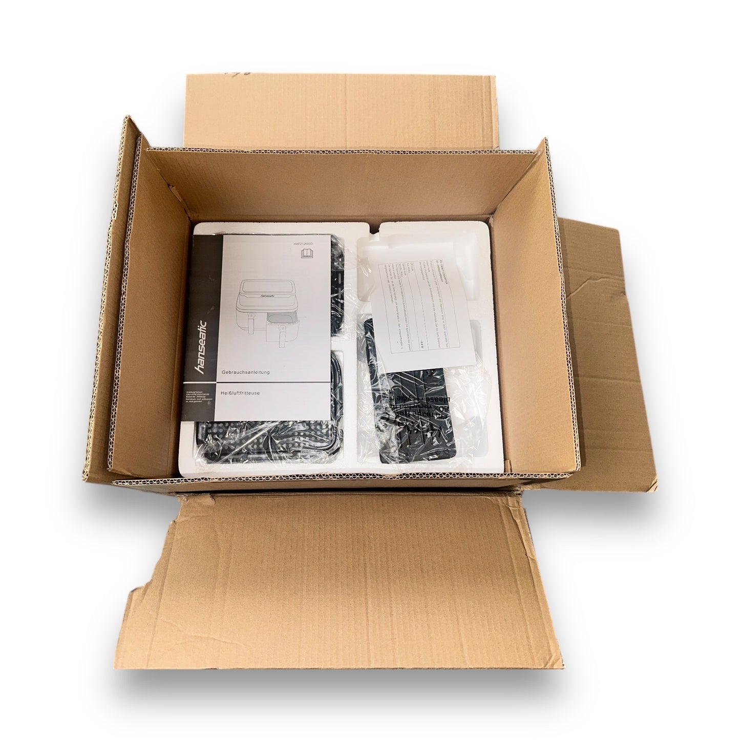 Hanseatic Heißluftfritteuse HAF212600D XXL-Volumen 9L mit Dörrfunktion 2 Einschüben Touchdisplay