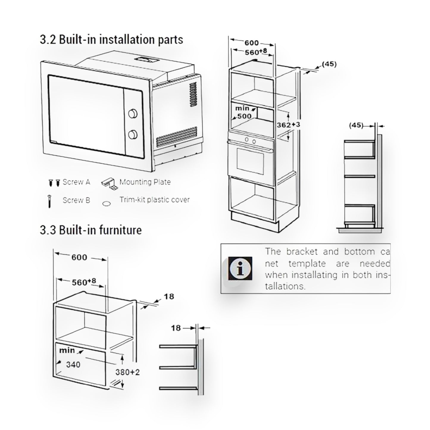 Beko Einbau-Mikrowelle BMOB20202B 800 W