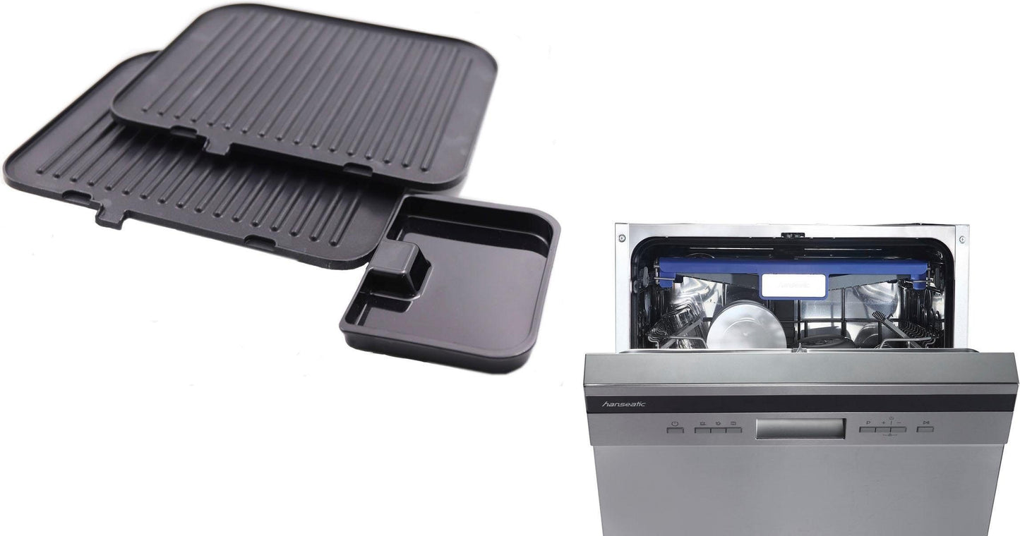 Hanseatic GC5005l-GS Kontaktgrill Silber 2100W 7 Grillprogramme