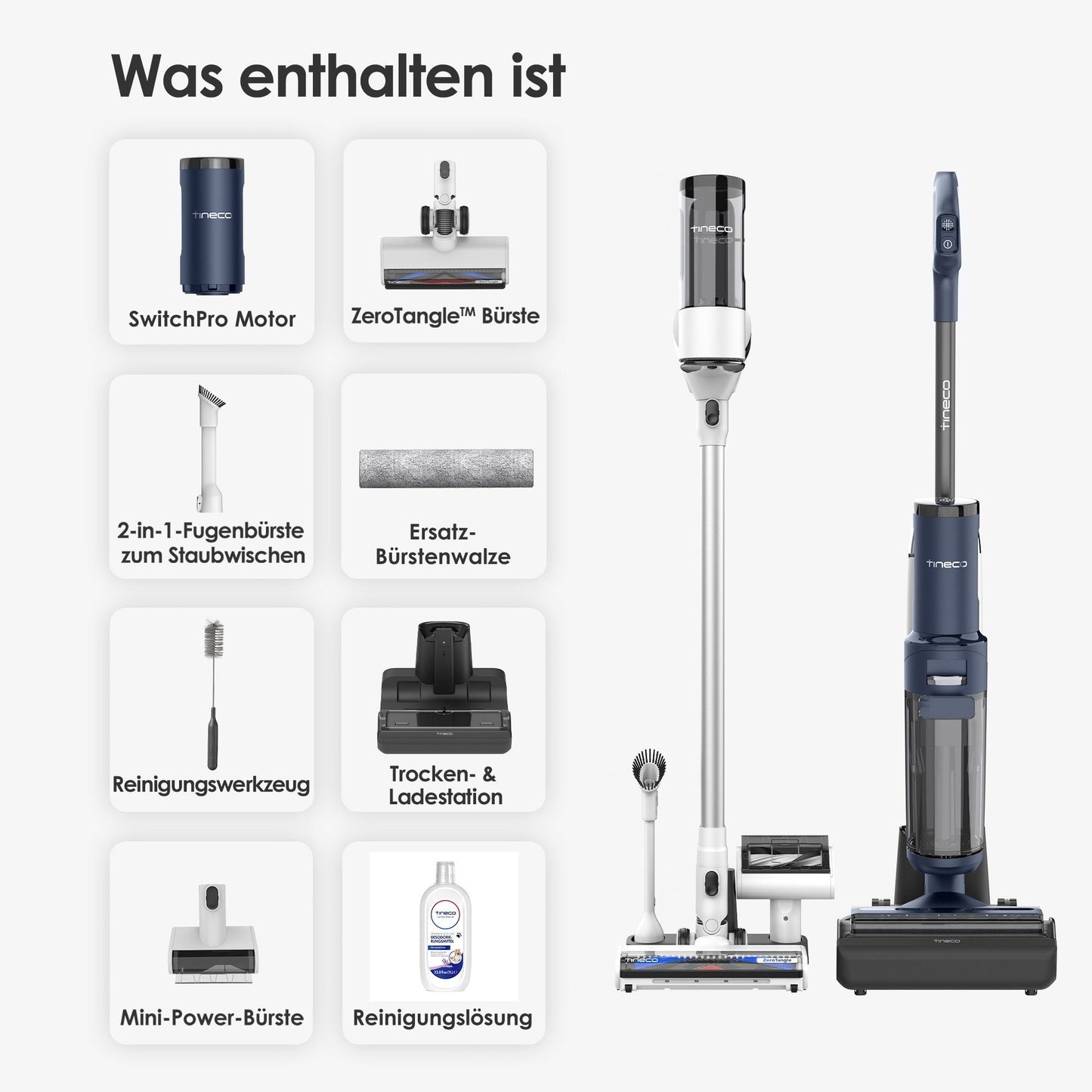 Tineco Nass-Trocken-Sauger Floor One Switch S7 PET Heißluft-Trocknung 250 W, beutellos Tierhaare Teppich & Hartboden