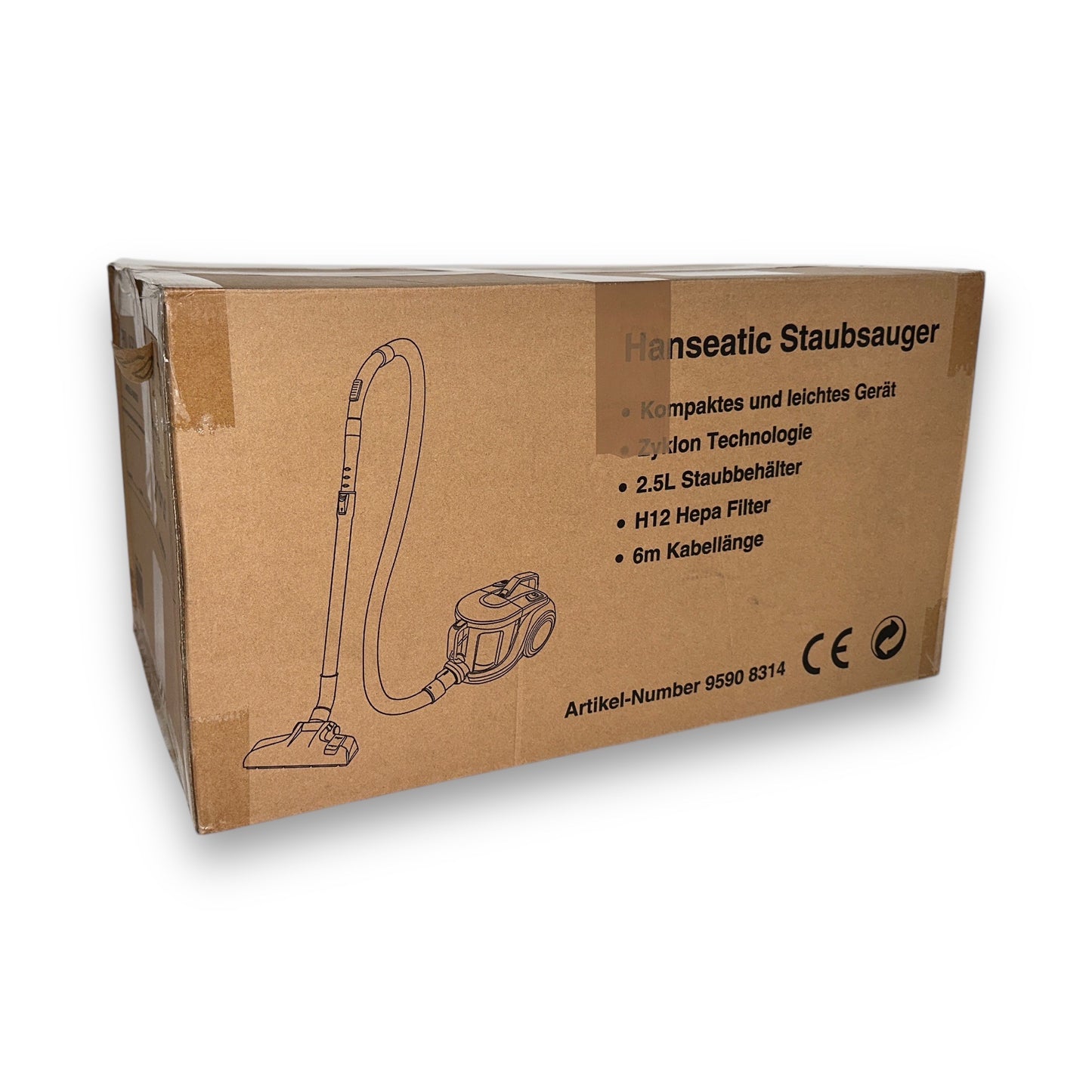 Hanseatic HVBL8506BLMC Bodenstaubsauger Freistehfunktion, beutellos