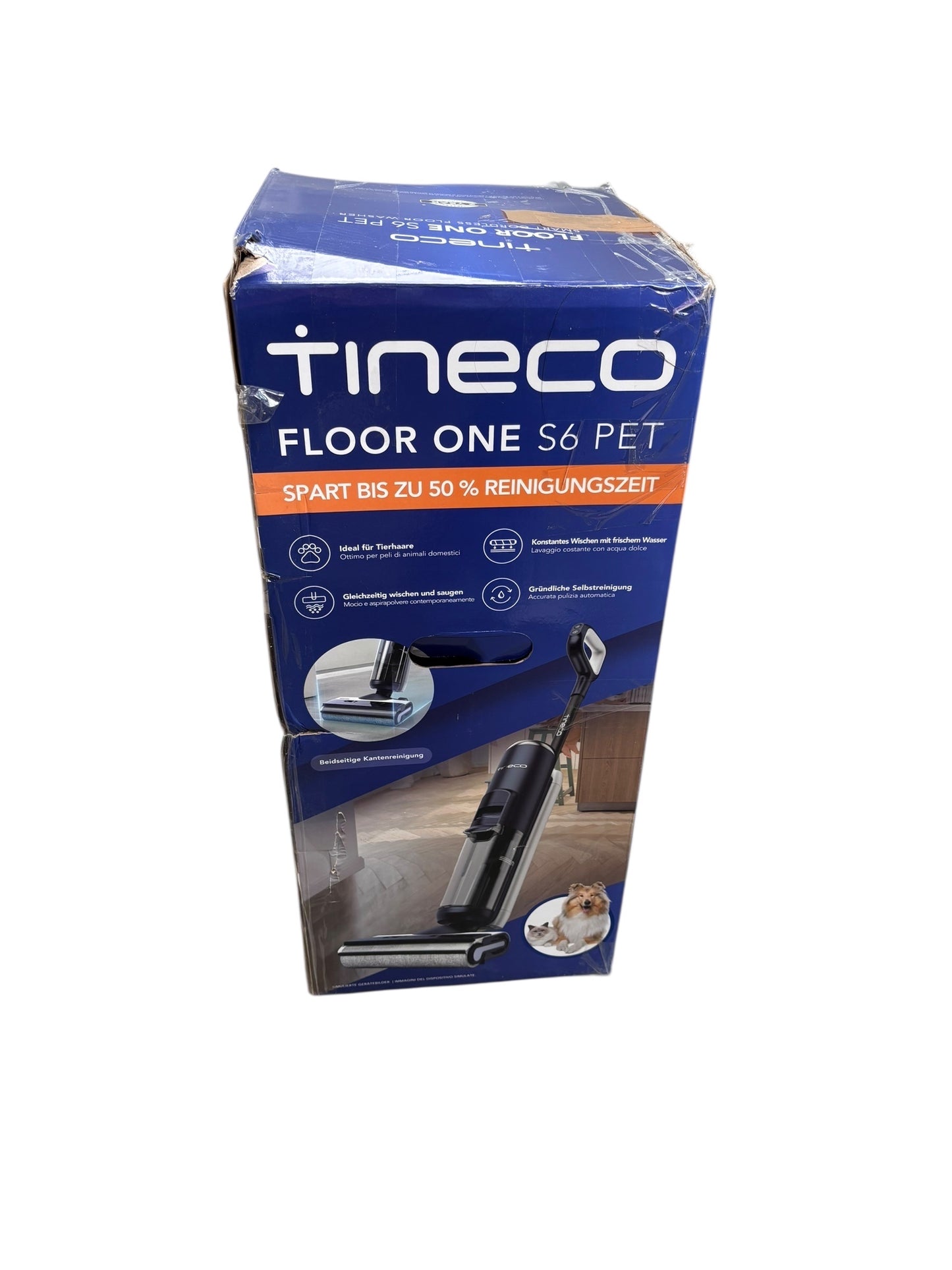 Tineco Nass-Trocken-Akkusauger Floor One S6 PET mit Tierhaarfilter beidseitige Kantenreinigung