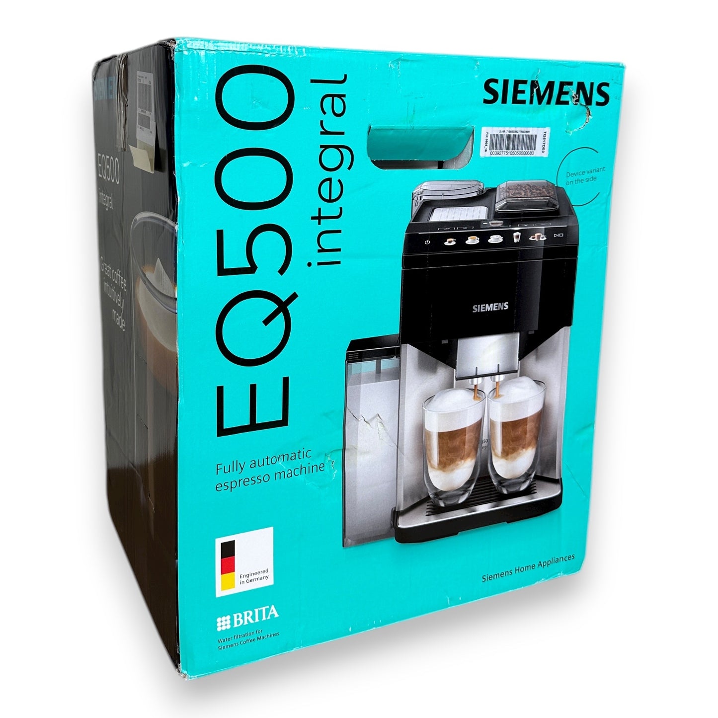 Siemens TQ517D03 EQ500 Kaffeevollautomat integral intuitives Farbdisplay Doppeltassenfunktion