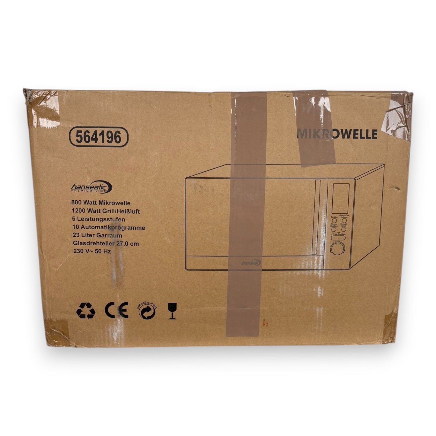 Hanseatic 3-in-1 Mikrowelle AS823EBB-P 800W10 Automatikprogramme