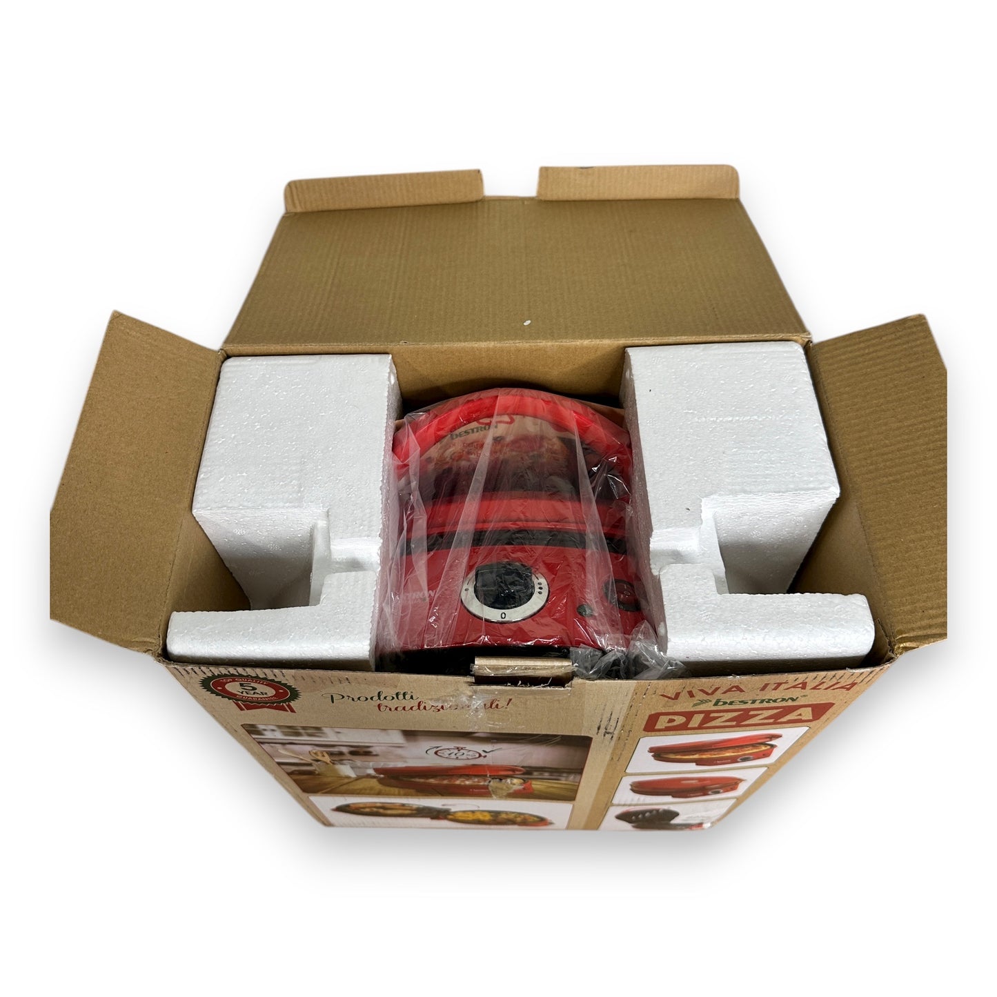 Bestron APZ400 elektrischer Pizzaofen Pizza Maker 1.800 Watt Rot