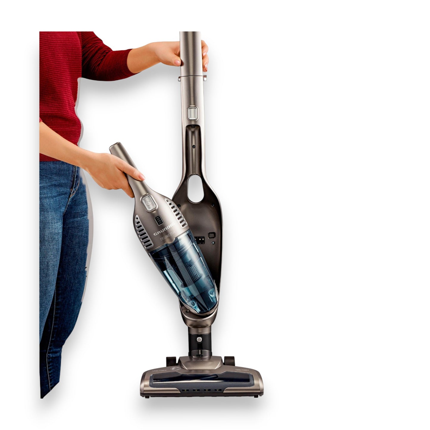 Grundig Akku-Stielstaubsauger 75min Akkulaufzeit, platzsparende Aufbewahrung VCH 9832
