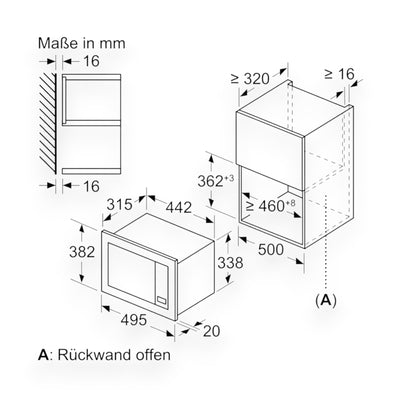 Bosch BFL523MB3 Einbau-Mikrowelle 800W Schwarz