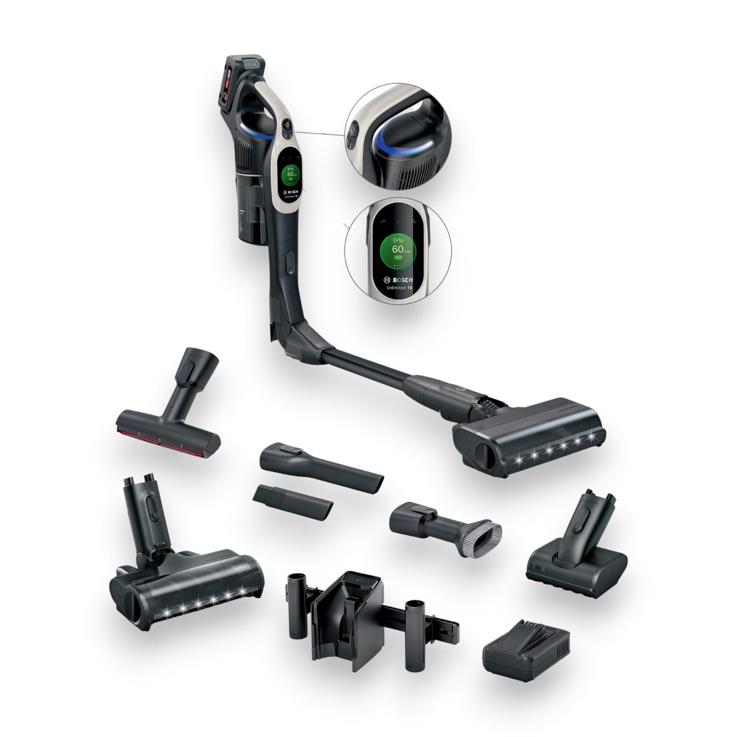 BOSCH Akku-Stielstaubsauger Unlimited 10 BKS1051GQC, MicroClean™ Technology,